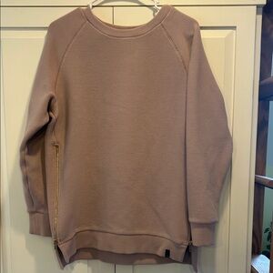 Varley Dusty Rose Crewneck Sweatshirt with Side Zips